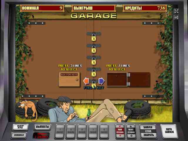 Тематическая игра в слоте Гараж Бонусная игра в аппарате Garage