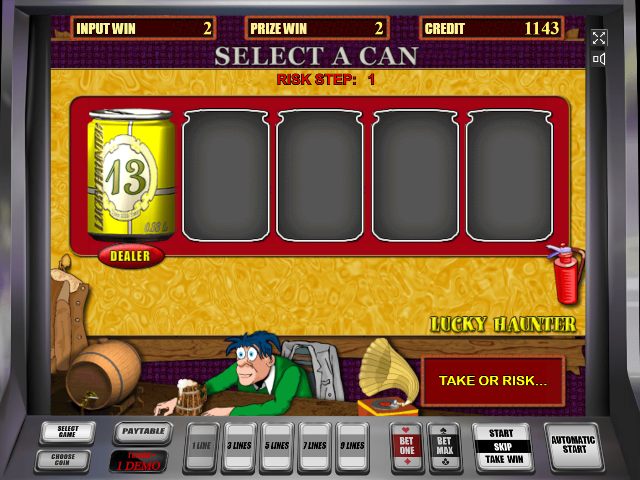 Риск-игра в автомате Лаки Хантер Рискованный раунд в автомате Lucky Haunter